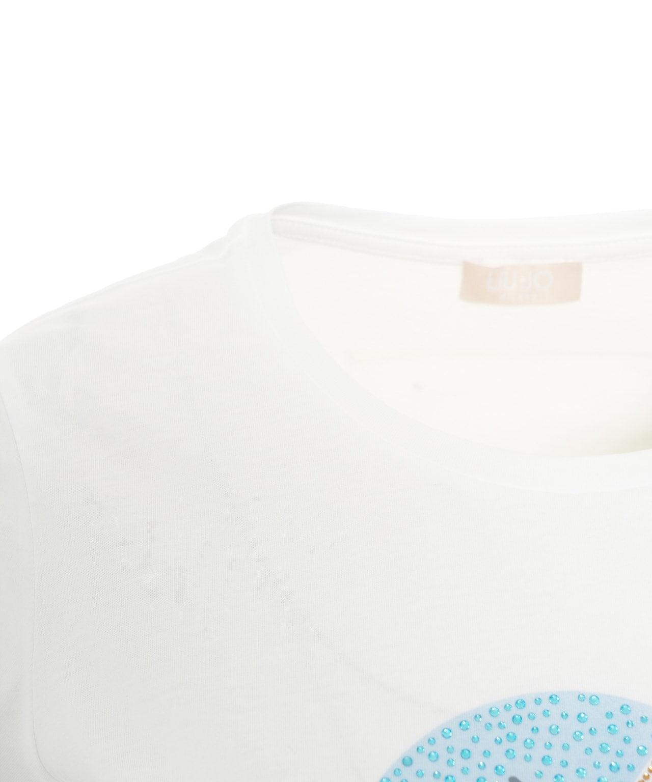 T-shirt with print and rhinestones Product Image