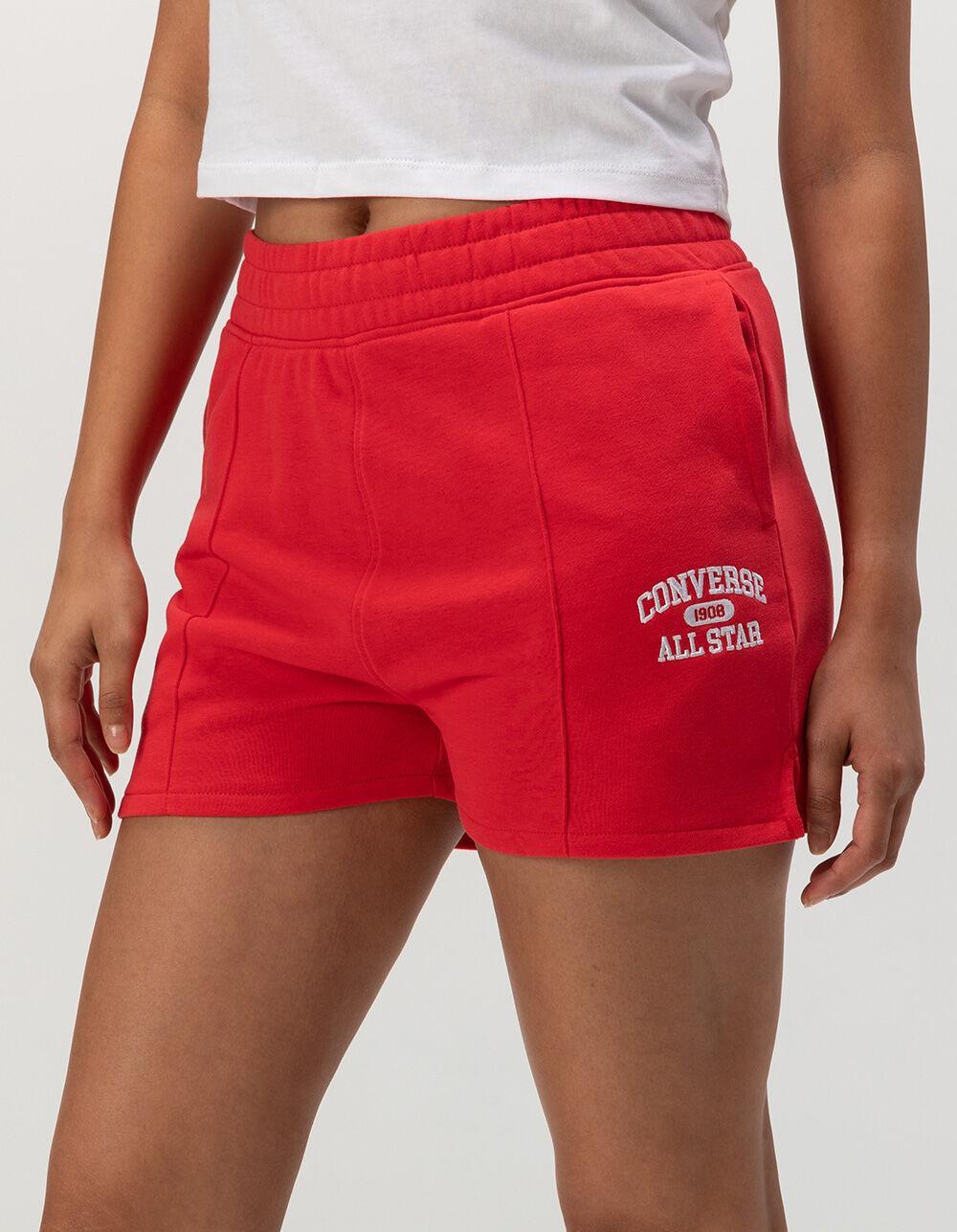 CONVERSE Retro Terry Womens Shorts - RED Product Image