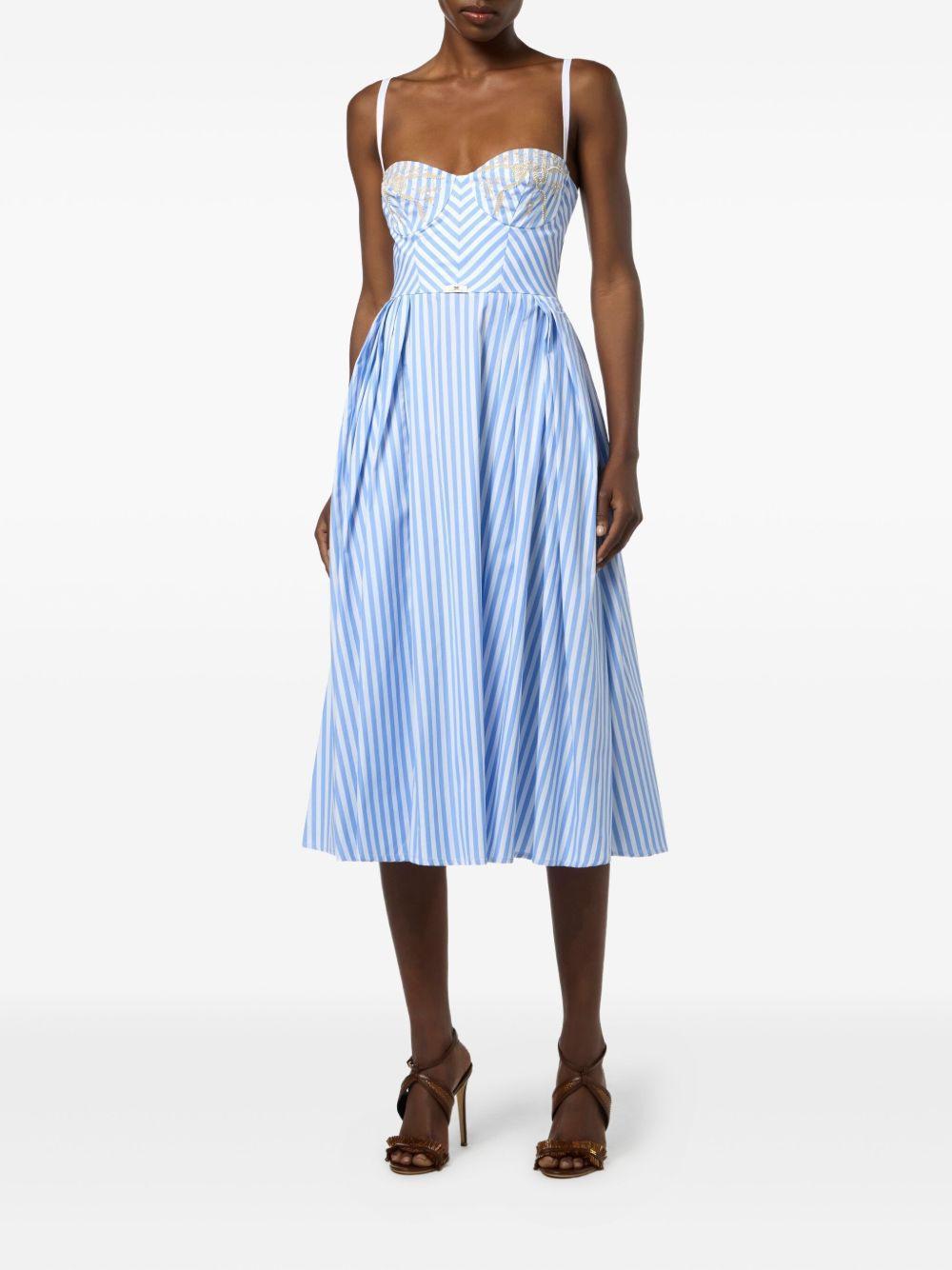 striped bustier midi dress Product Image