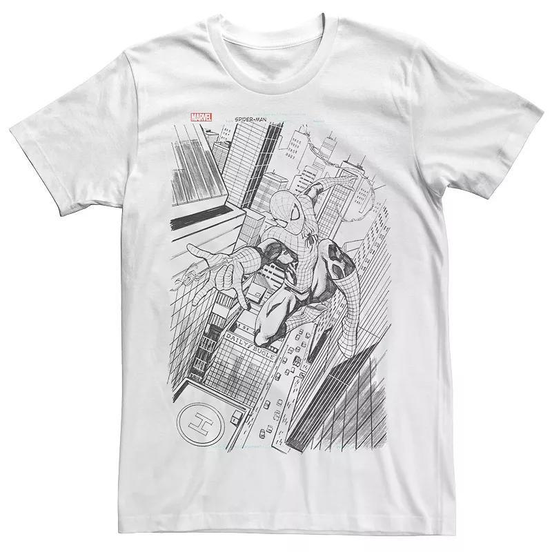 Men's Marvel City Swings Graphic Tee, Size: Large, White Product Image