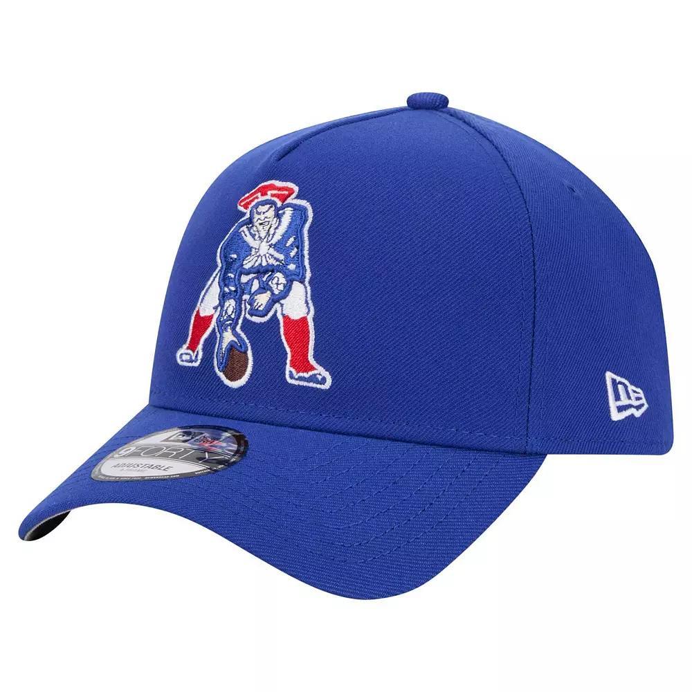 Men's New Era  Royal New England Patriots A-Frame 9FORTY Adjustable Hat, Blue Product Image