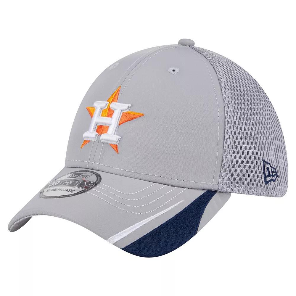 Men's New Era Gray Houston Astros Linear 39THIRTY Flex-Fit Hat,  Product Image