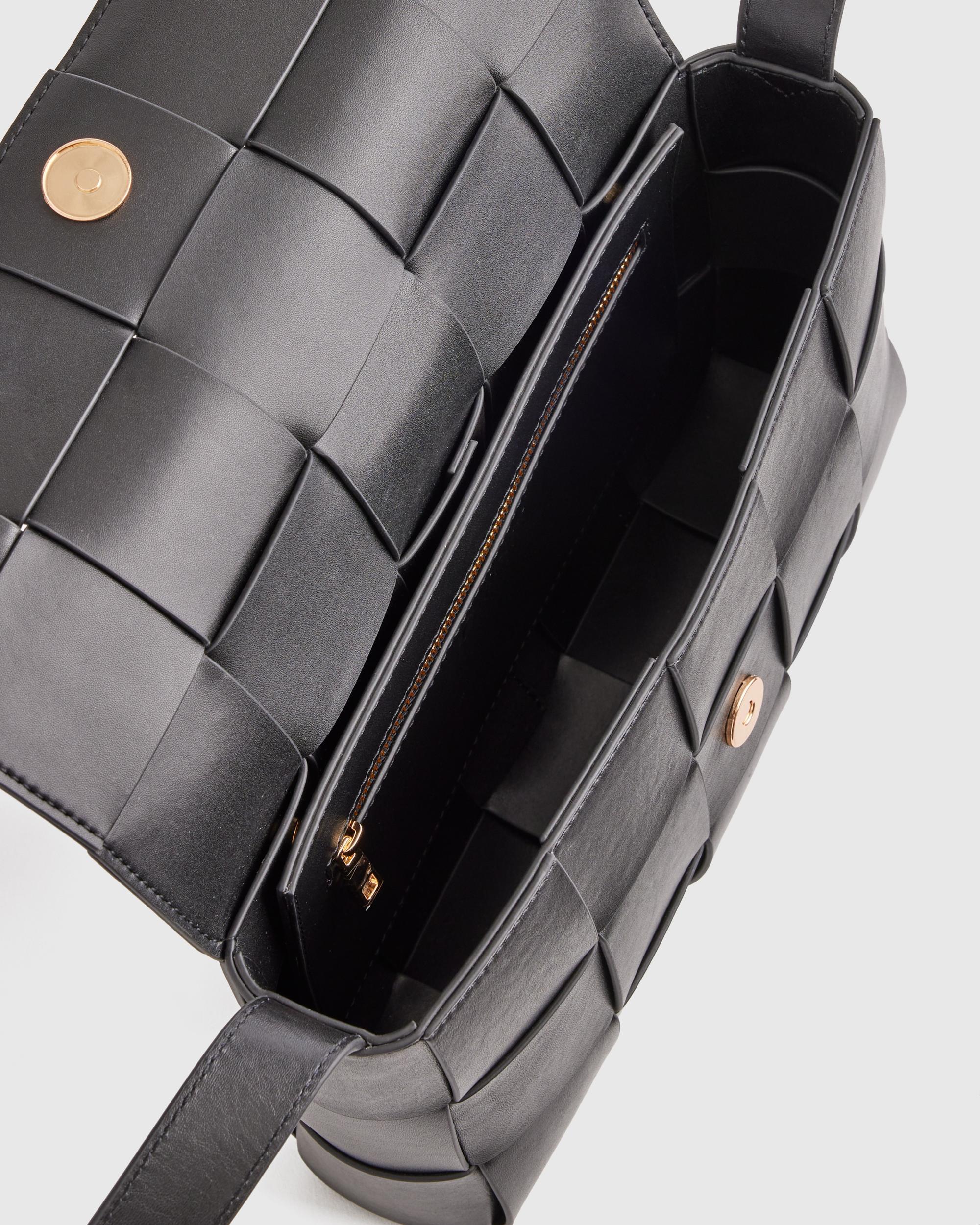 Quince | Women's Italian Leather Handwoven Flap Crossbody Product Image