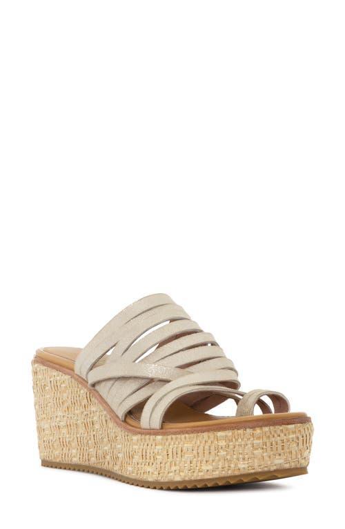 Donald Pliner Womens Leather Toe Loop Wedge Slide Sandals Product Image