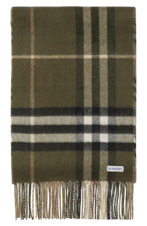 BURBERRY Reversible Check Cashmere Fringe Scarf In Sand/loch Product Image