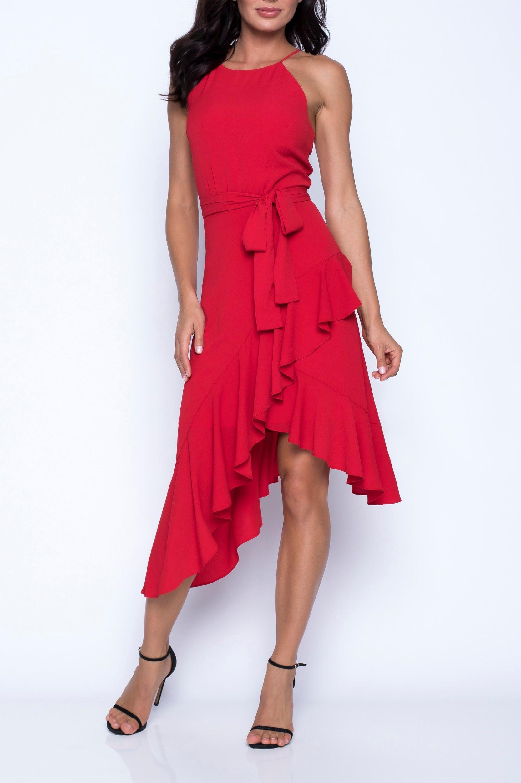 Summer Crepe Knit Woven Dress Product Image