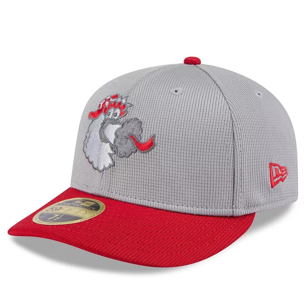 Men's New Era  Gray/Red Philadelphia Phillies 2025 Batting Practice Low Profile 59FIFTY Fitted Hat, Size: 7 1/8, Grey Product Image
