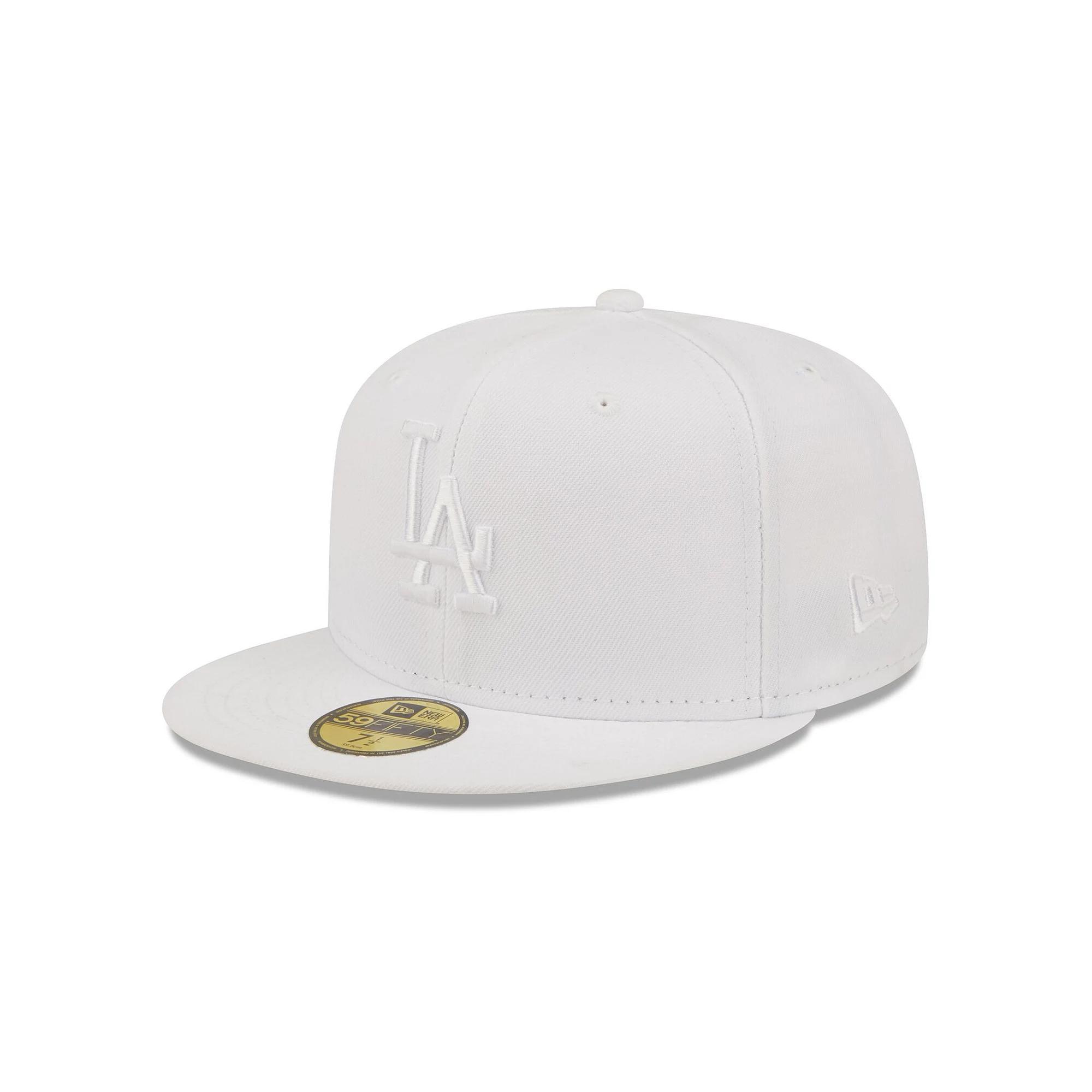 Men's New Era Los Angeles Dodgers White on White 59FIFTY Fitted Hat,  Product Image