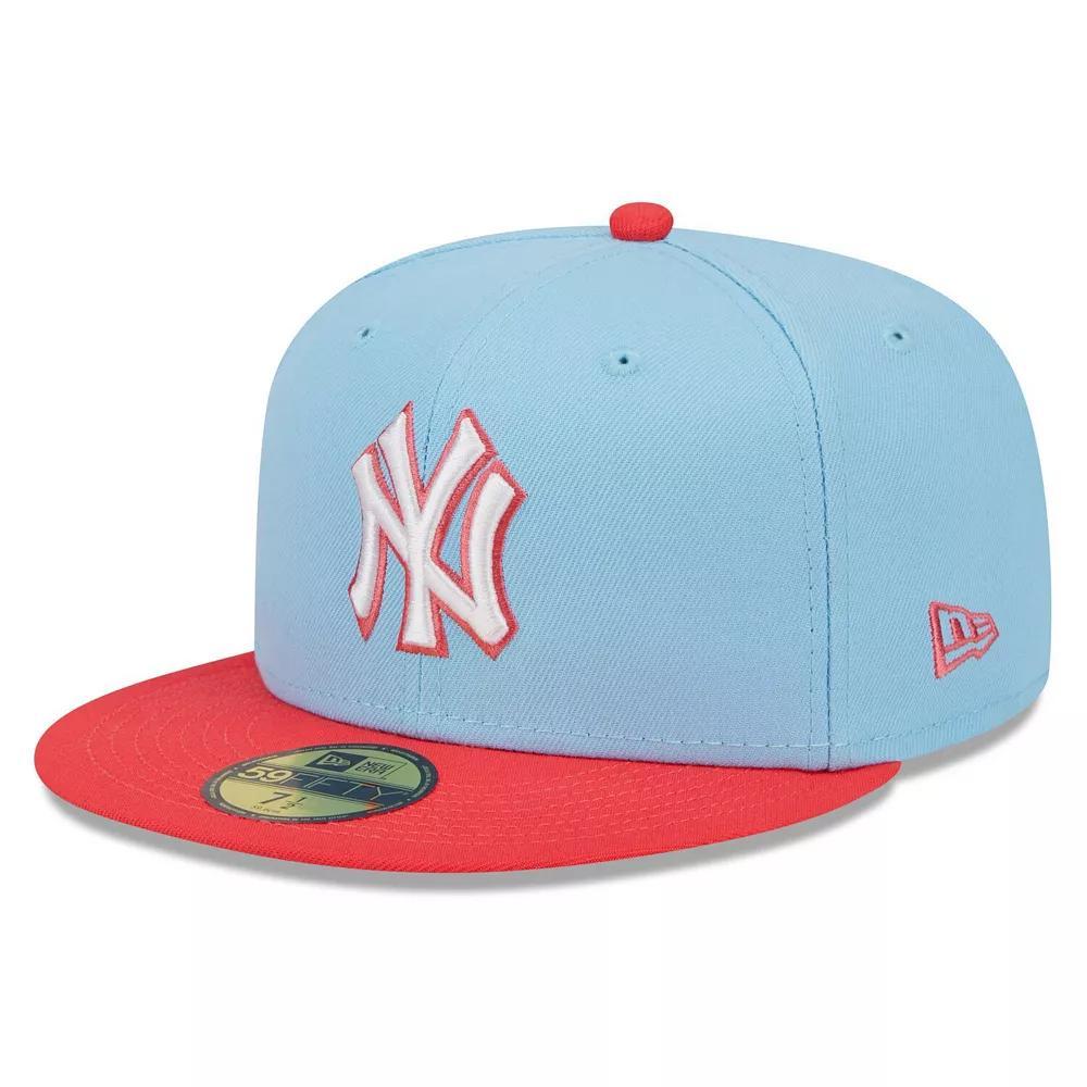 Men's New Era Light Blue/Red New York Yankees Spring Color Two-Tone 59FIFTY Fitted Hat,  Product Image