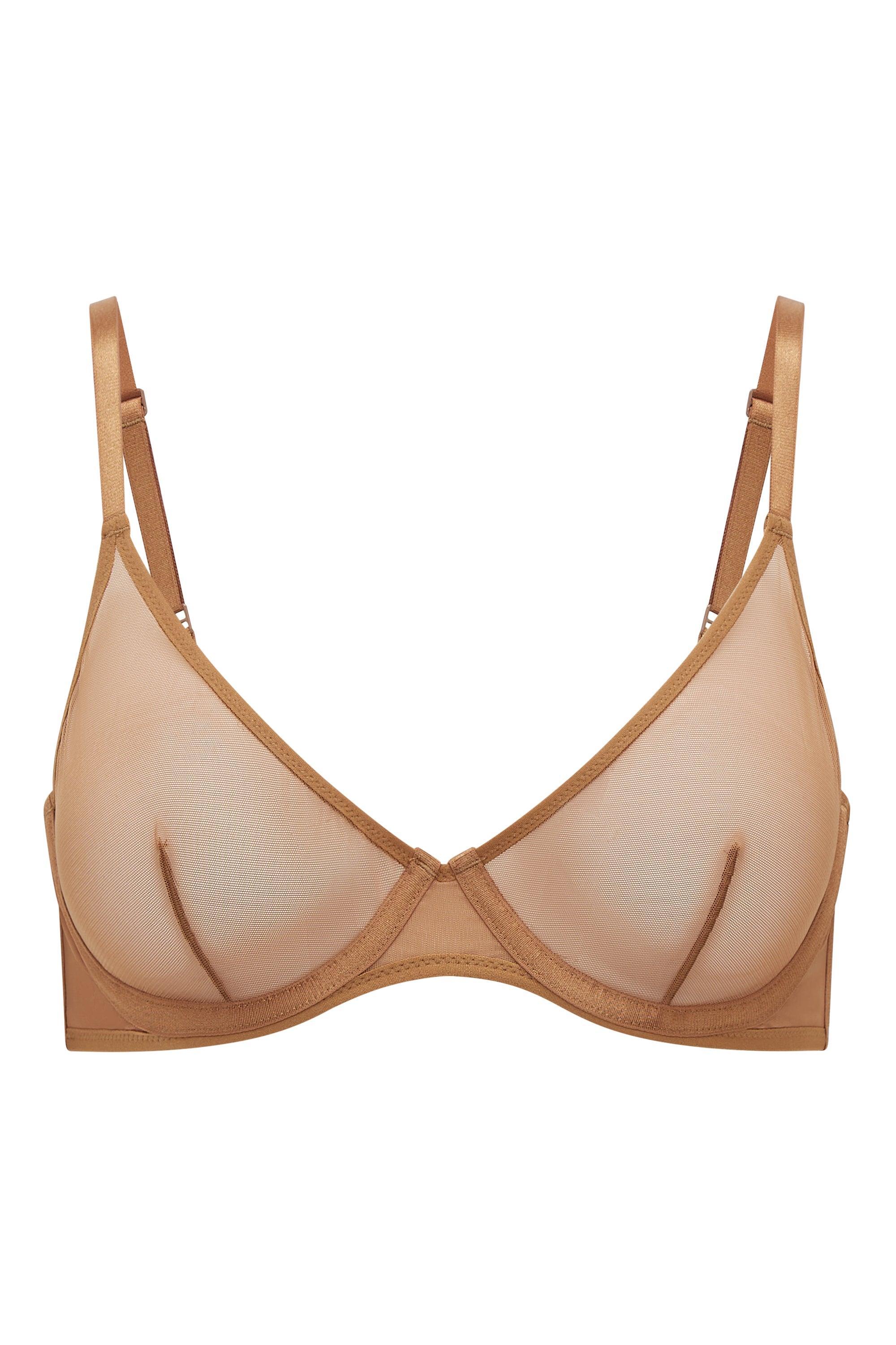 Soft Mesh Single Layer Underwired Bra in Almond Product Image