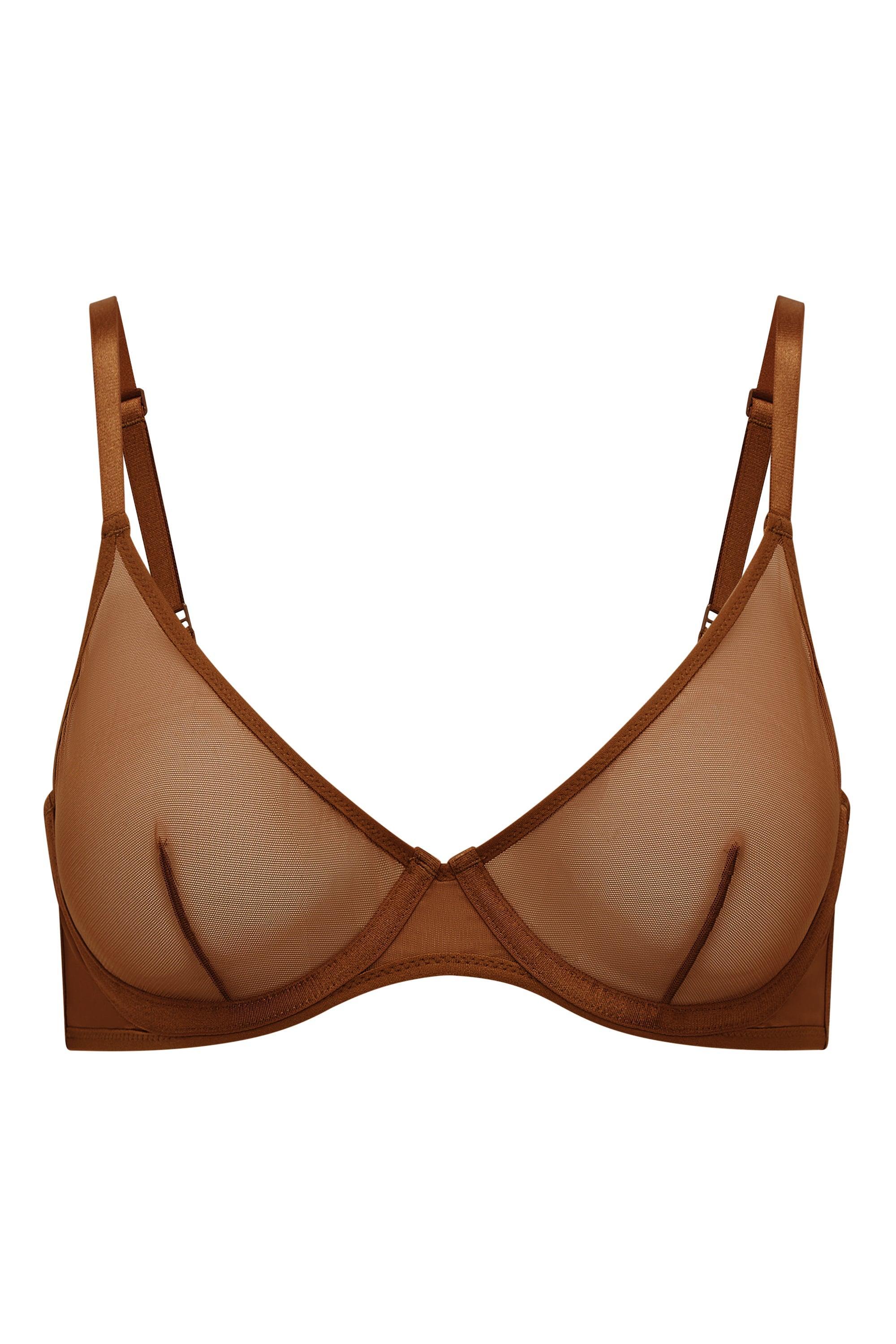 Soft Mesh Single Layer Underwired Bra in Chestnut Product Image