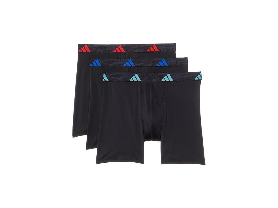 adidas Microfiber Boxer Briefs 3-Pack Black M Mens Product Image