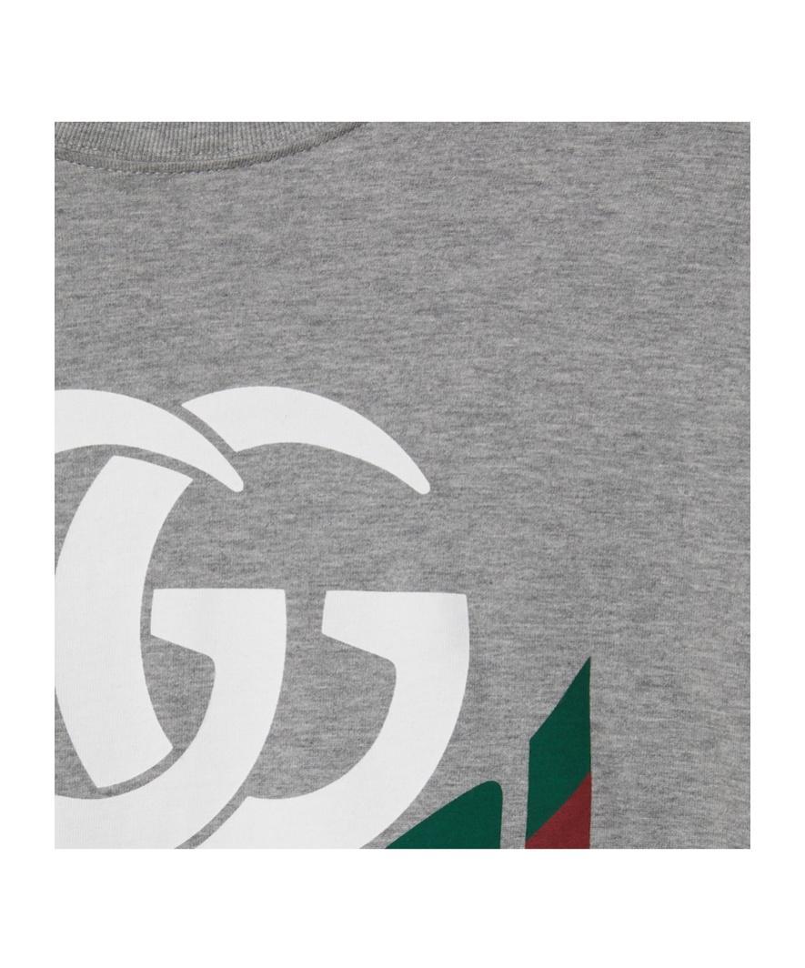 GUCCI Printed Cotton Jersey T-shirt In Grey Product Image