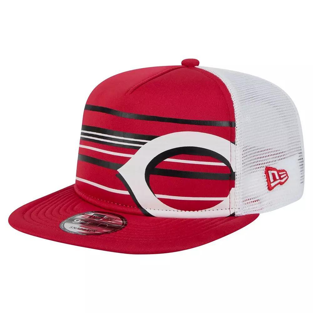 Men's New Era  Red Cincinnati Reds 9FIFTY A-Frame Trucker Snapback Hat, Red Red Product Image