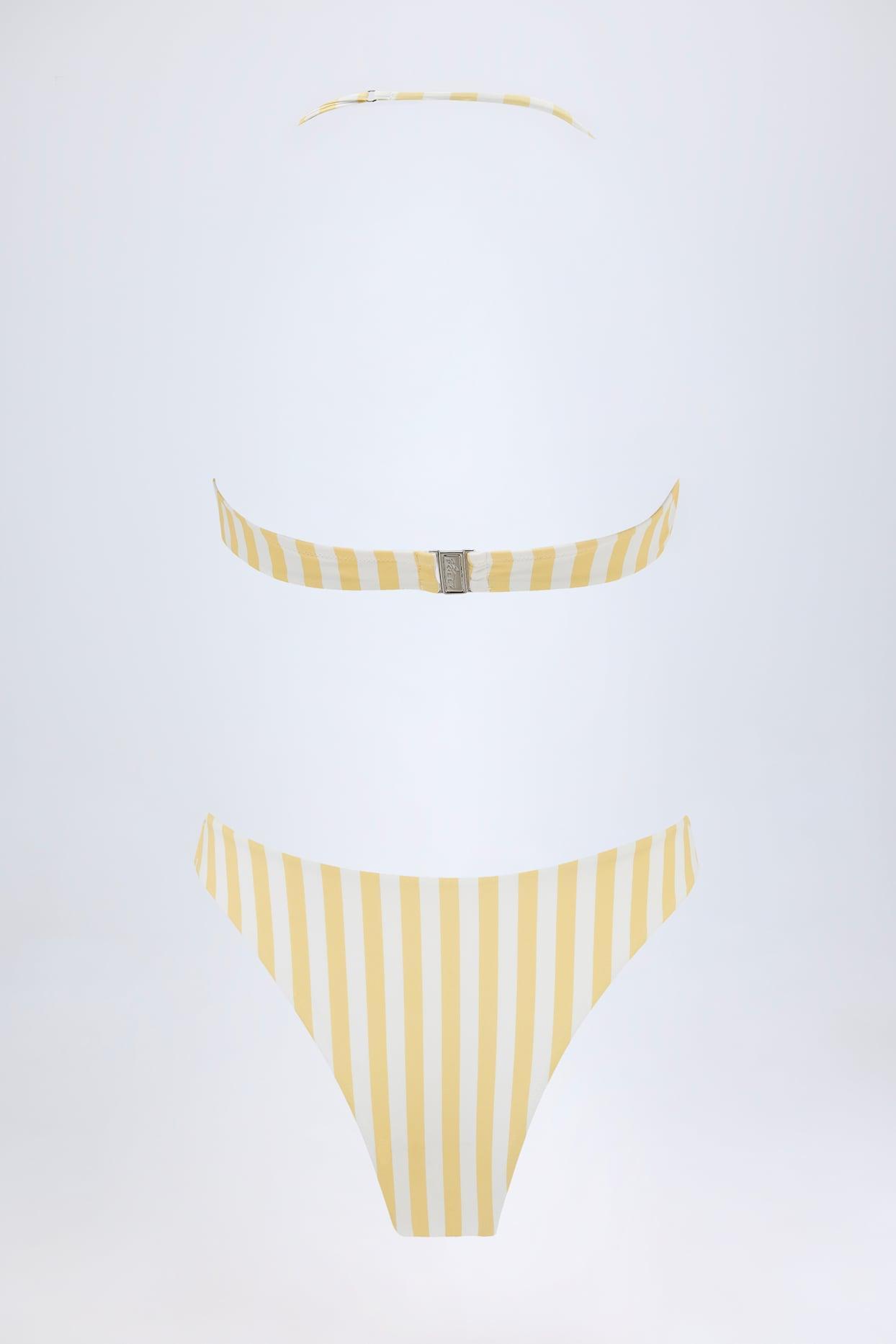Cut-Out Halterneck Swimsuit in Lemon Product Image