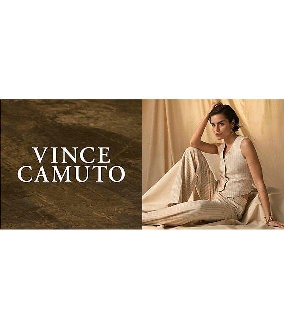 Vince Camuto Woven Stripe V-Neck Sleeveless Vest Product Image