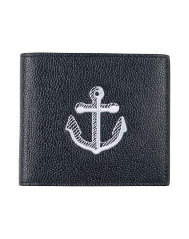 THOM BROWNE Man Wallet Midnight Blue Size - Leather Product Image