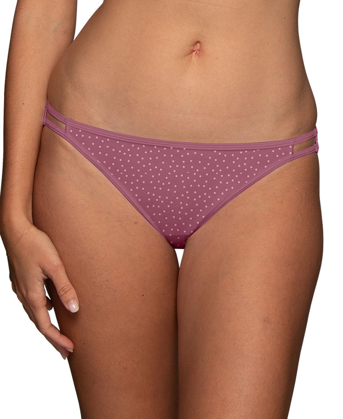 Women's Vanity Fair Lingerie® Illumination String Bikini Panty 18108, Size: 5, Steele Purple Product Image