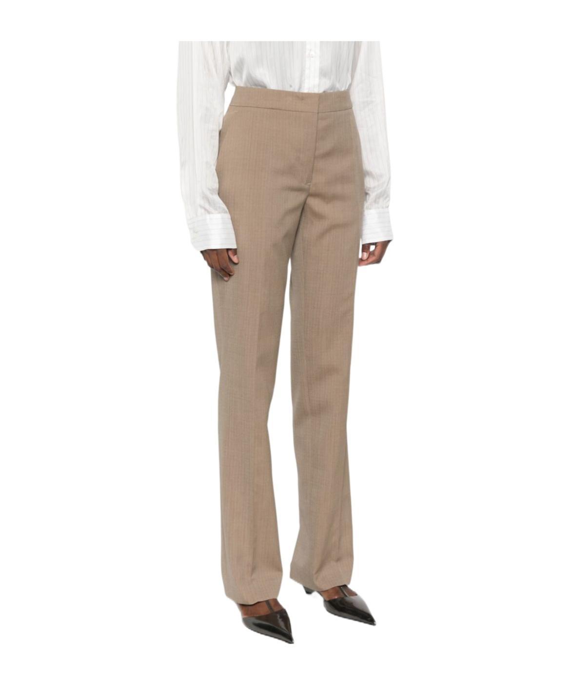 JIL SANDER Wool Ripstop Trousers In Nude Product Image