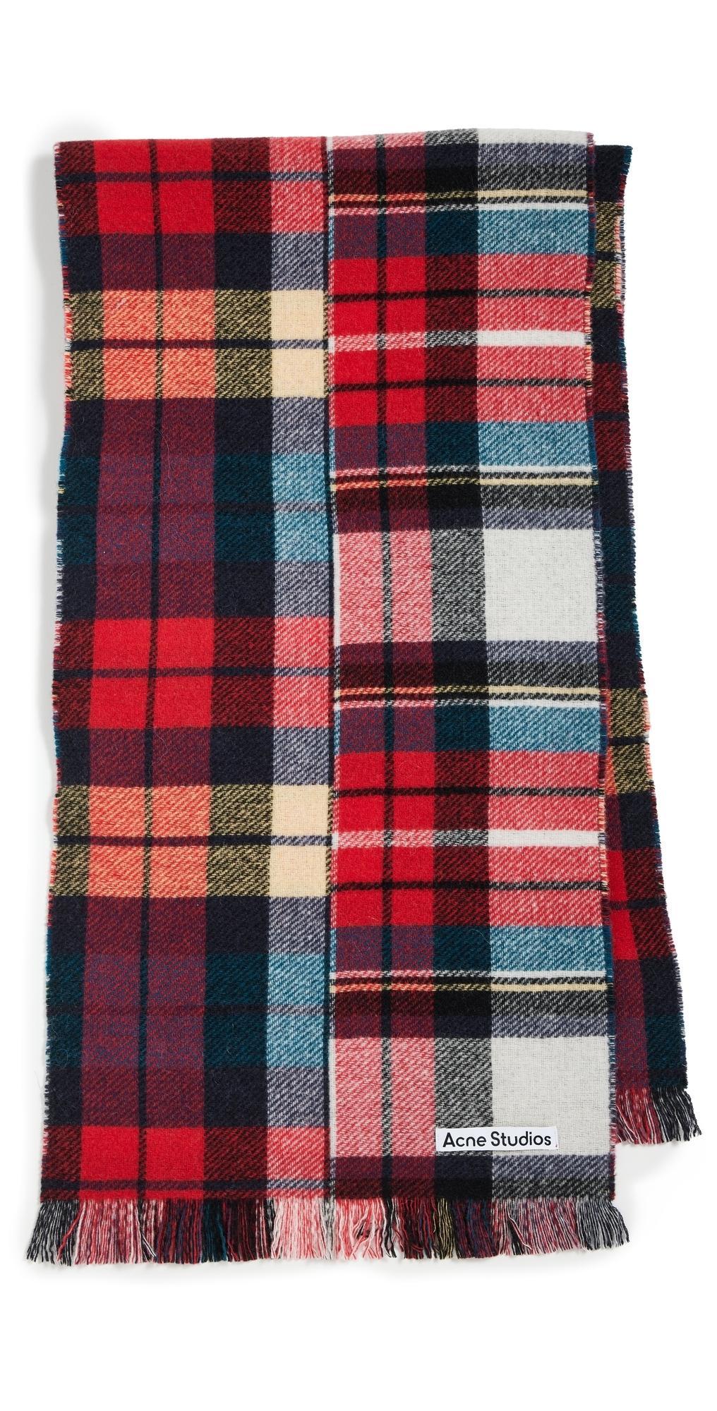 Mens Unisex Plaid Wool Scarf Product Image