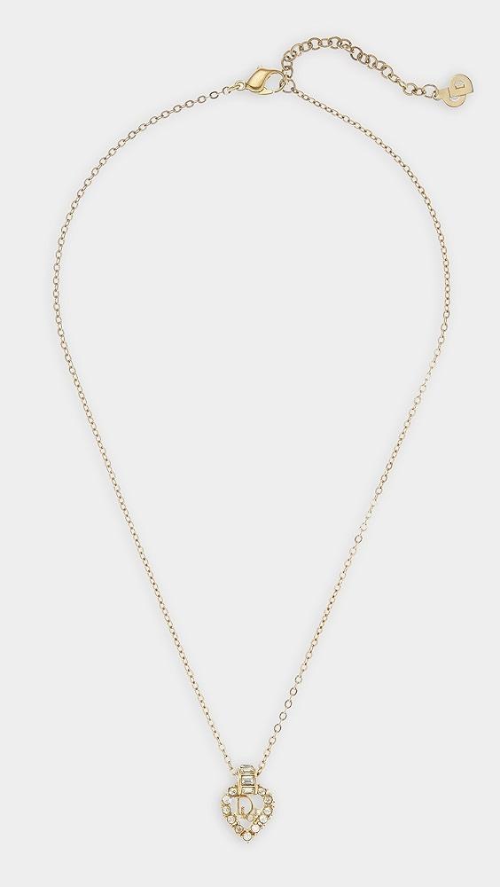 What Goes Around Comes Around Dior Gold Crystal Heart Necklace | Shopbop Product Image