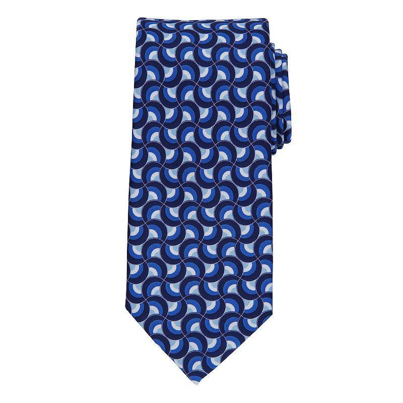 Mens Bespoke Geometric Tie, Blue Alton Product Image