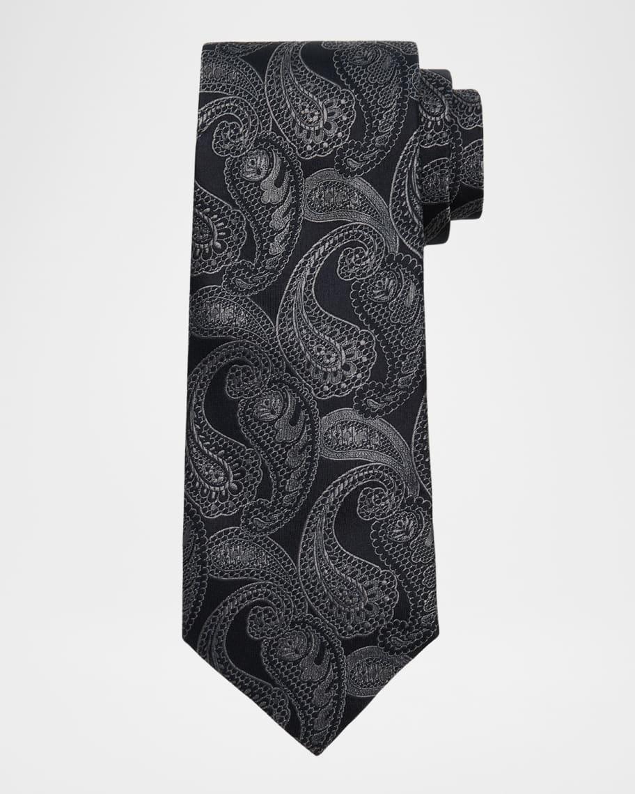 Men's Paisley Silk and Cotton Tie  Product Image