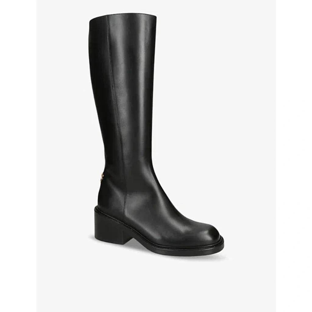 CHLOÉ Marcie Leather Zip Knee Boots In Black Product Image