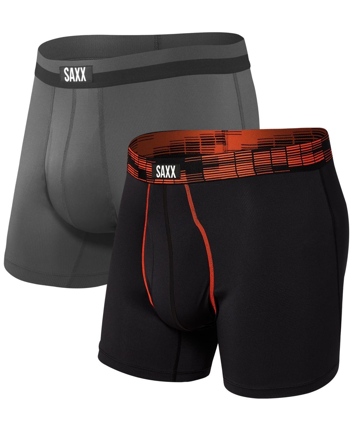 SAXX UNDERWEAR Sport Mesh Boxer Brief Fly 2-Pack (Navy/City ) Men's Underwear Product Image