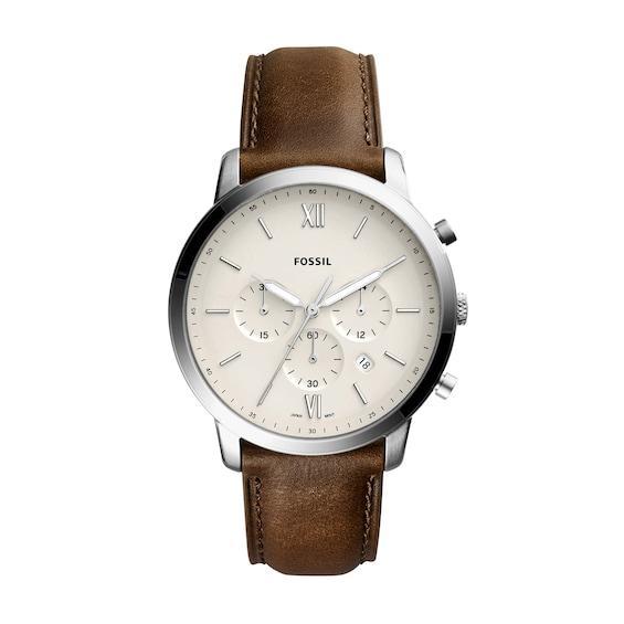 Fossil Neutra Chronograph Blue Dial Brown Leather Watch Product Image