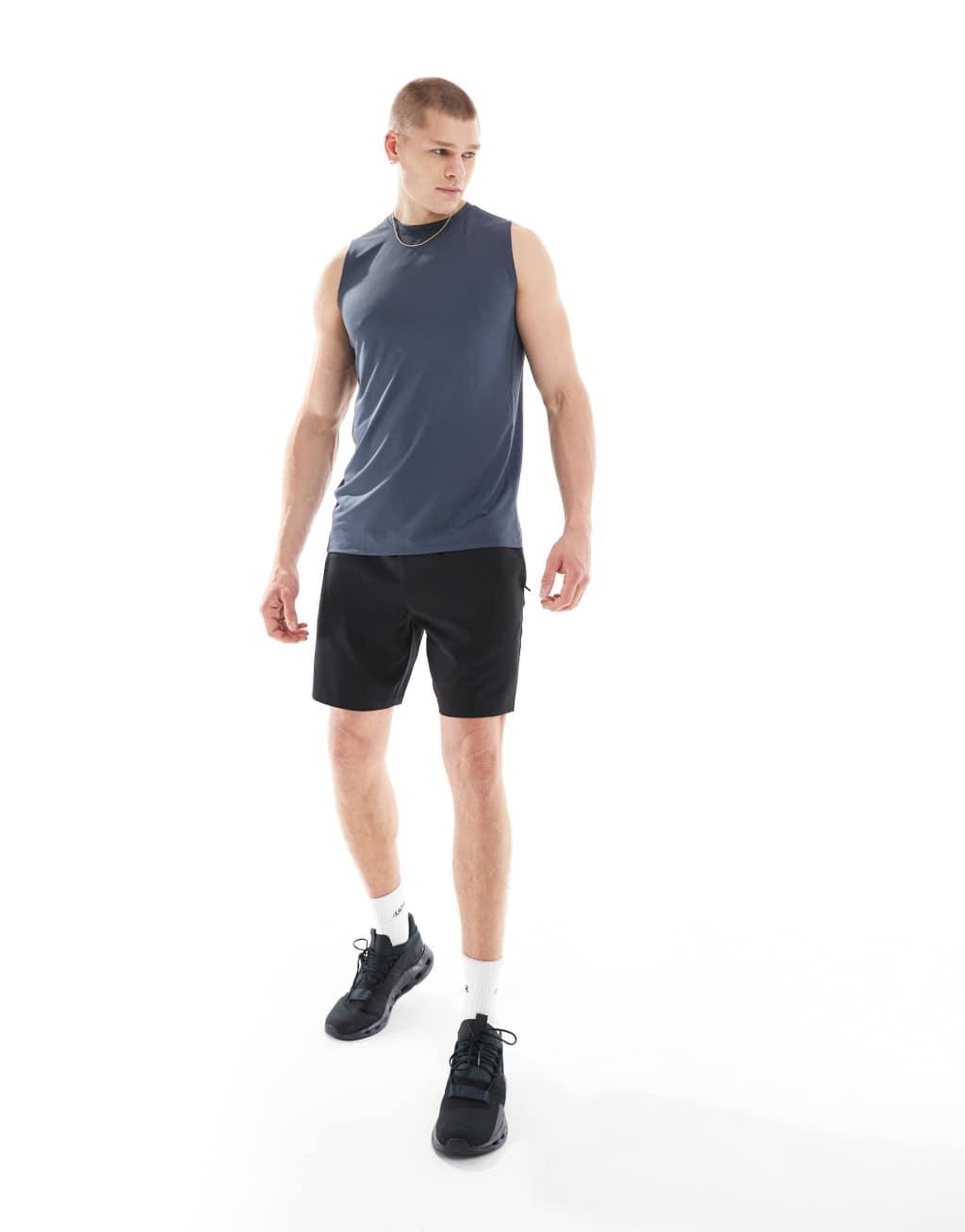 ASOS 4505 Icon training sleeveless tank with quick dry in navy Product Image