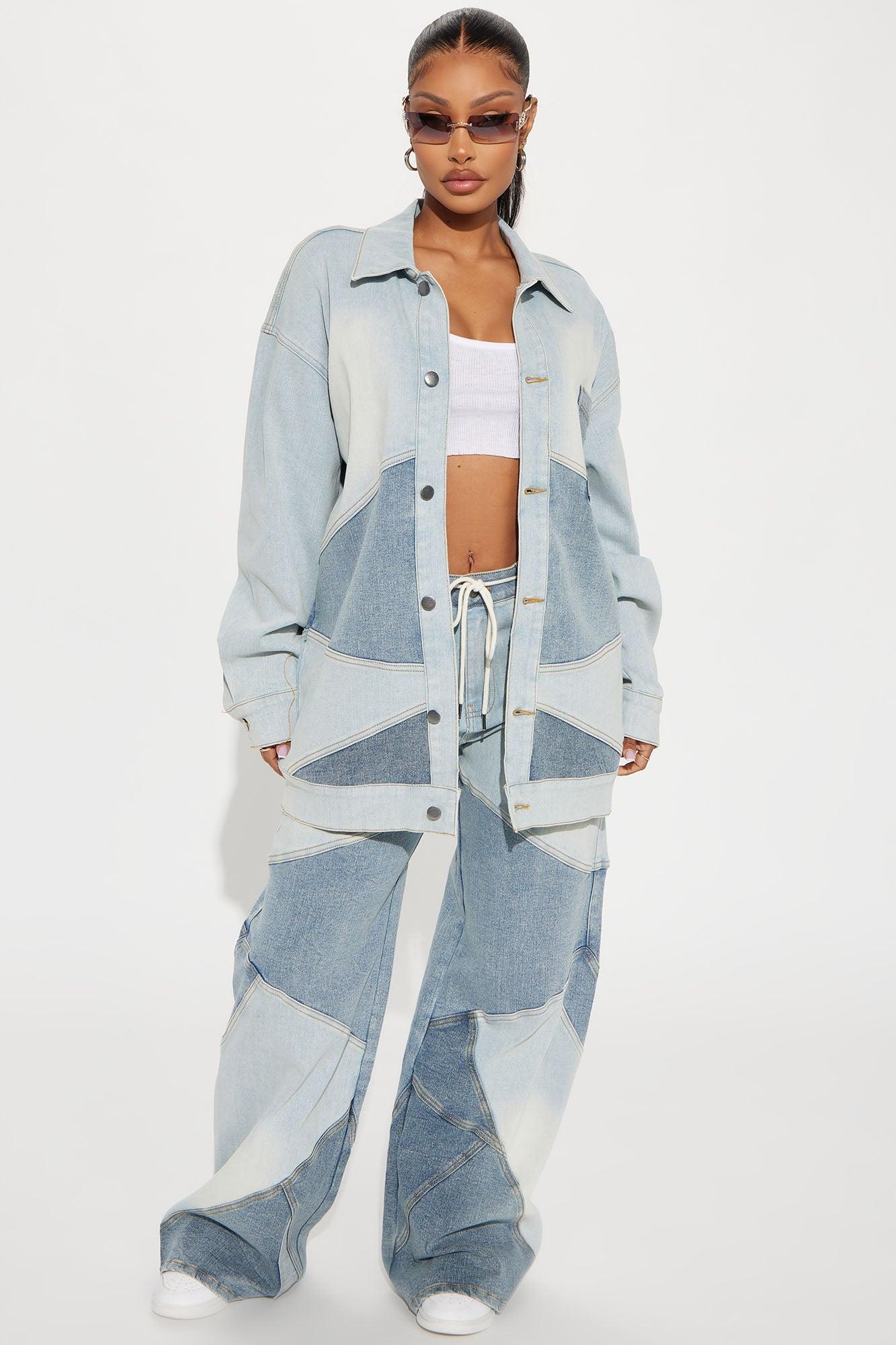 Better Shape Up Oversized Denim Shacket - Light Wash Product Image