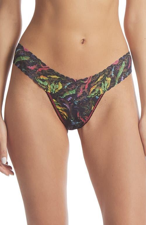 Signature Lace Low Rise Printed Thong Product Image