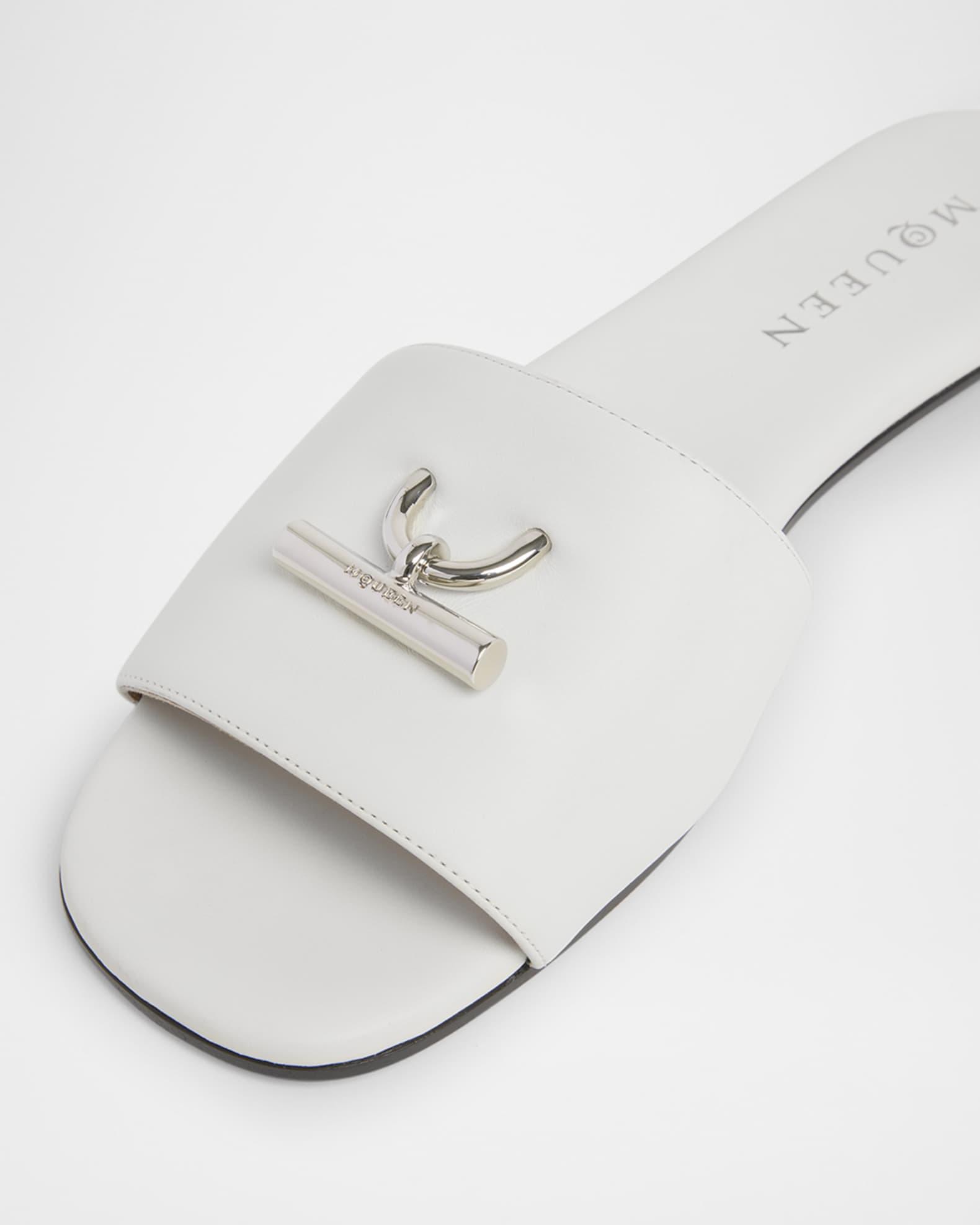 Leather Cross-Bar Slide Sandals Product Image