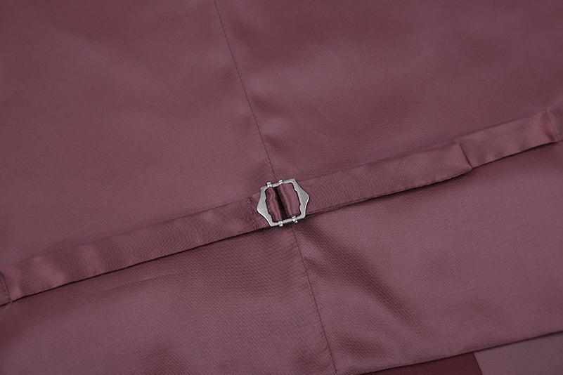 Vanderbilt Collection - Classic Dress Vest 5 Buttons Regular Fit In Burgundy Product Image