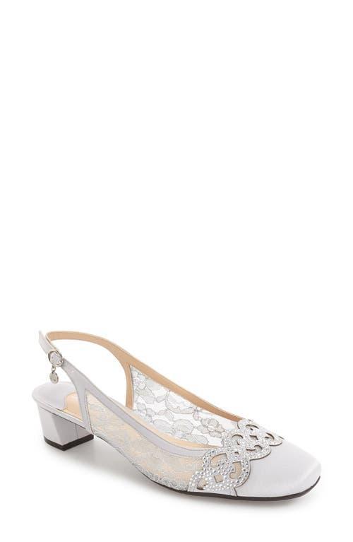 J. Renee Faleece Lace And Satin Slingback Block Heel Pumps Product Image