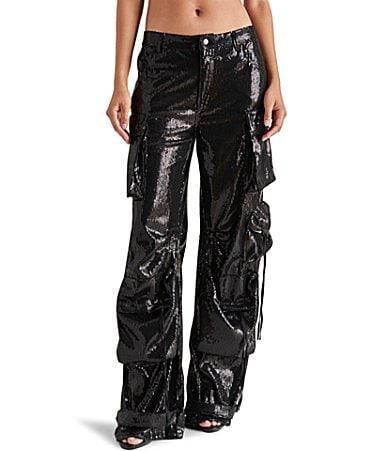 Steve Madden Duo Sequin Mid Rise Cargo Pants Product Image