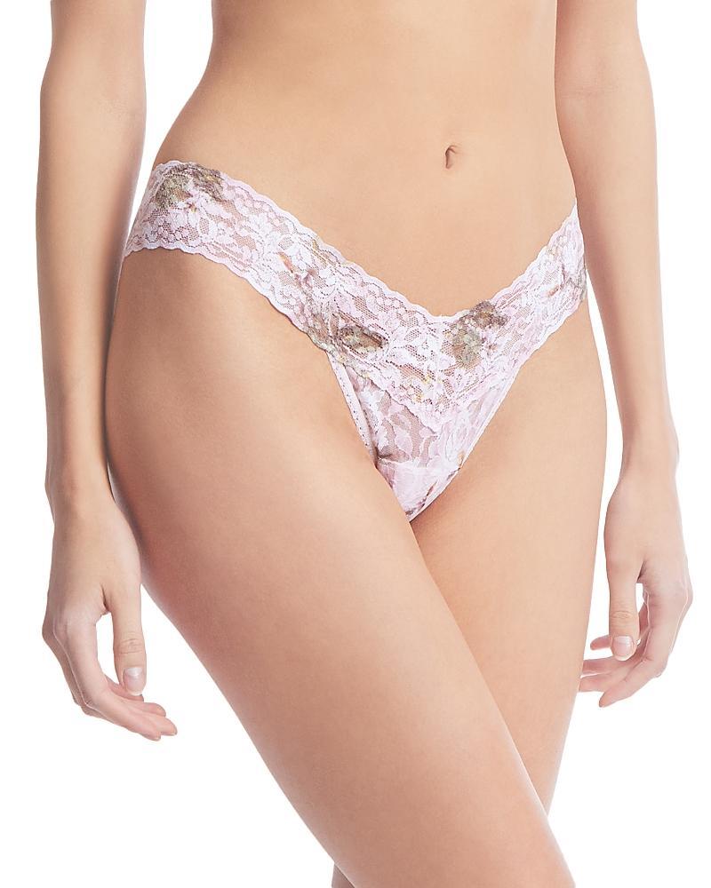 Signature Lace Low Rise Printed Thong Product Image