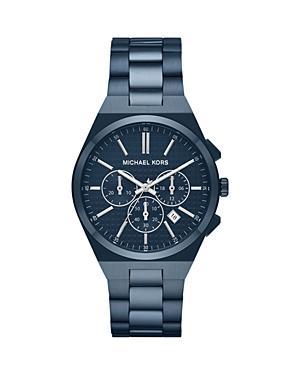 Michael Kors Mens Lennox Chronograph Navy Stainless Steel Watch 40mm Product Image