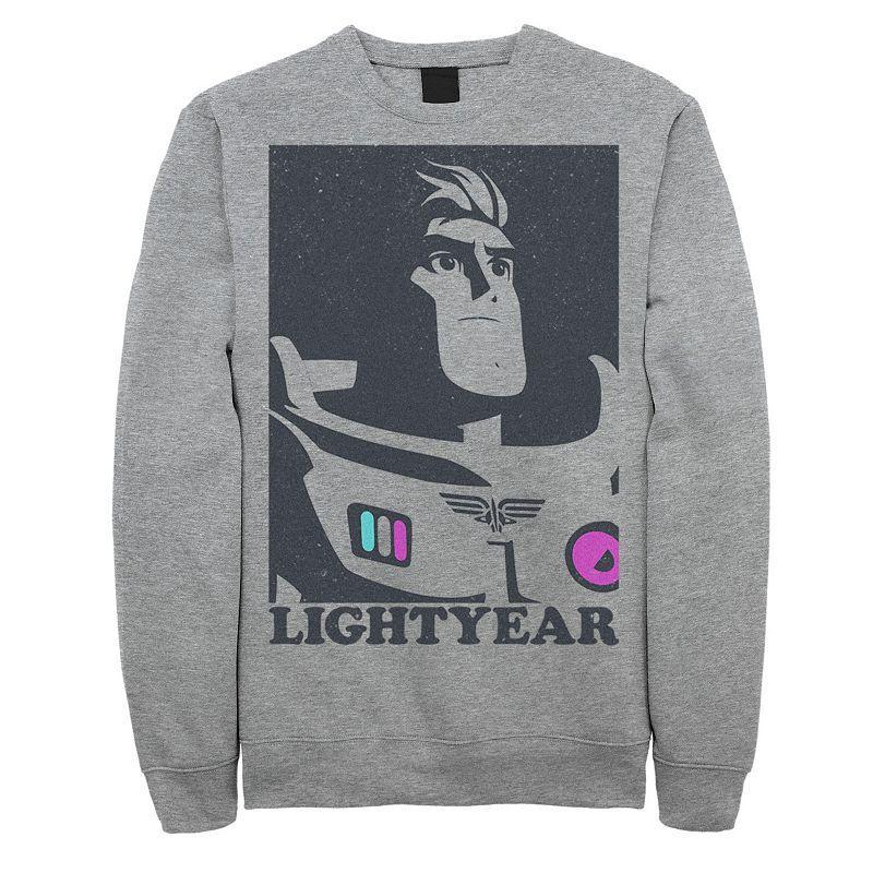 Disney / Pixar's Lightyear Buzz Men's Black And White Contrast Sweatshirt, Size: Large, Athletic Grey Product Image