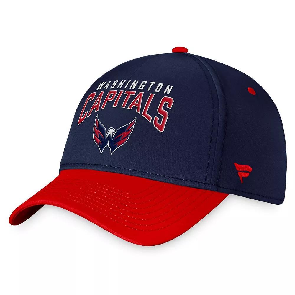 Men's Fanatics Branded Navy/Red Washington Capitals Fundamental 2-Tone Flex Hat, Size: Small/Medium, Blue Product Image