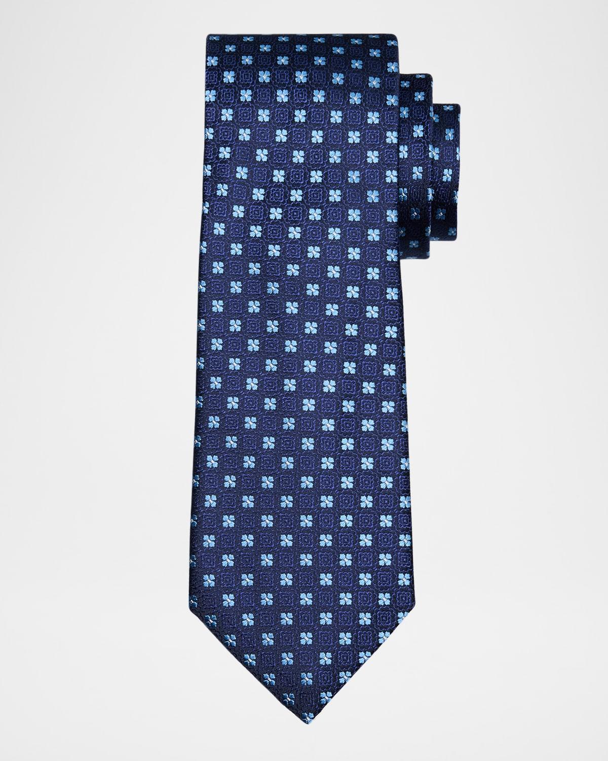 Mens Box Flower Silk Tie Product Image