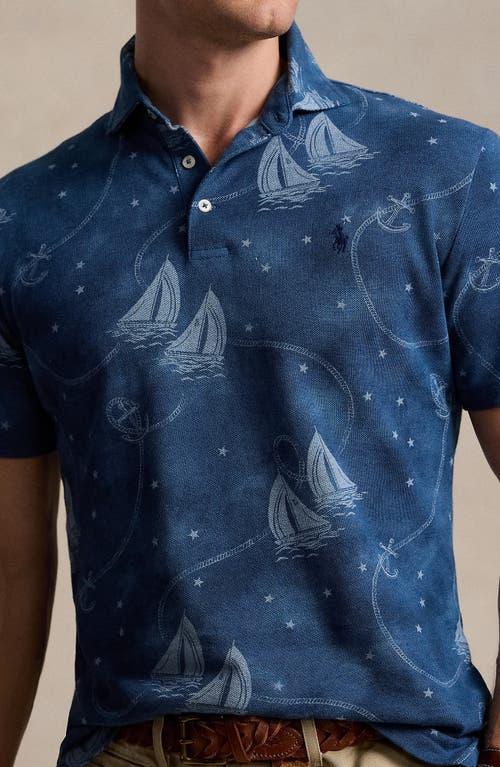 Yarn Dyed Mesh Polo In Oceans Voyage,light Chambray H Product Image