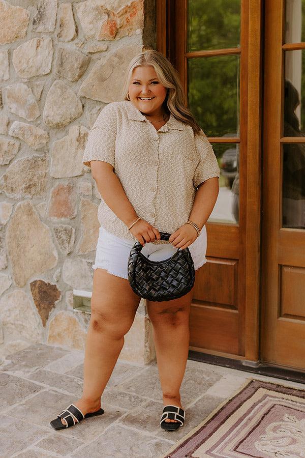 Latte Sippin Knit Button Up Curves Product Image