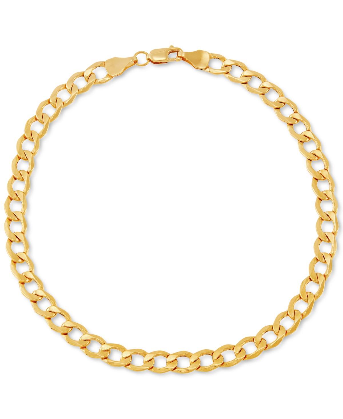 Italian Gold Beveled Curb Link Chain Bracelet in 10k Gold Product Image