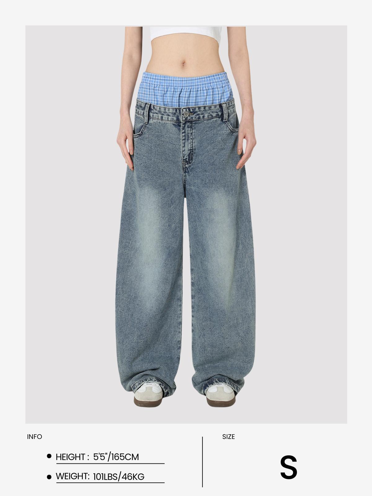 Aelfric Eden Double Waist  Baggy Jeans Product Image
