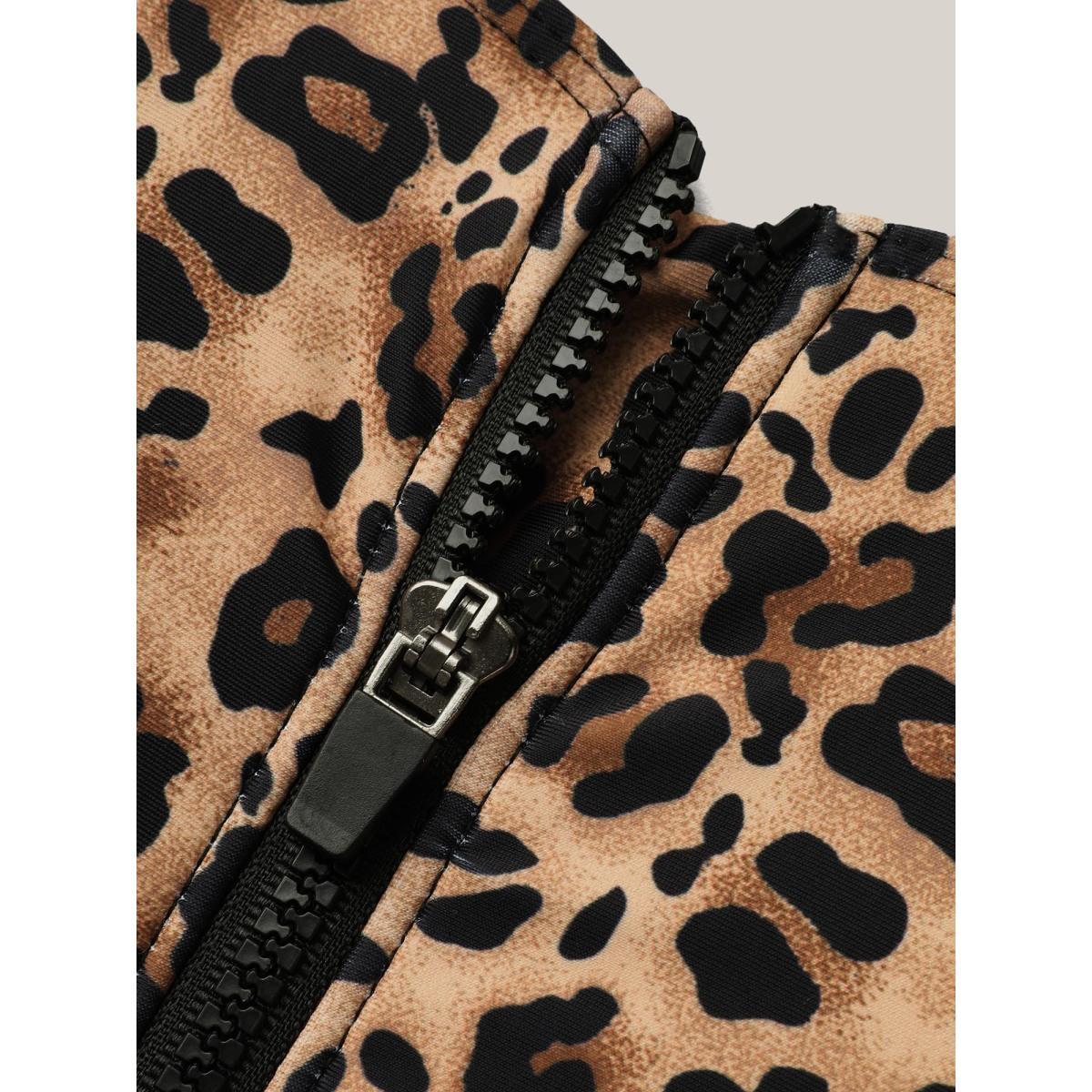 Plus Size Leopard Print Ruched One-Piece Swimsuit Women's Swimwear Leopard Beach Curve Bathing Suits High stretch One Pieces BloomChic 14-16/1X Product Image