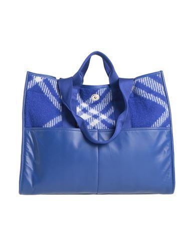 BURBERRY Man Handbag Blue Size - Virgin Wool, Polyamide, Calfskin Product Image