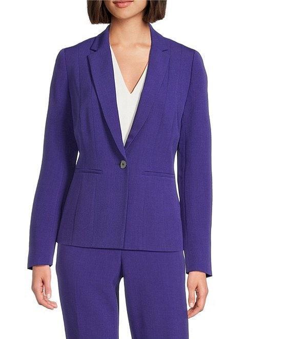 Kasper Crepe Panel Seamed One-Button Jacket Product Image