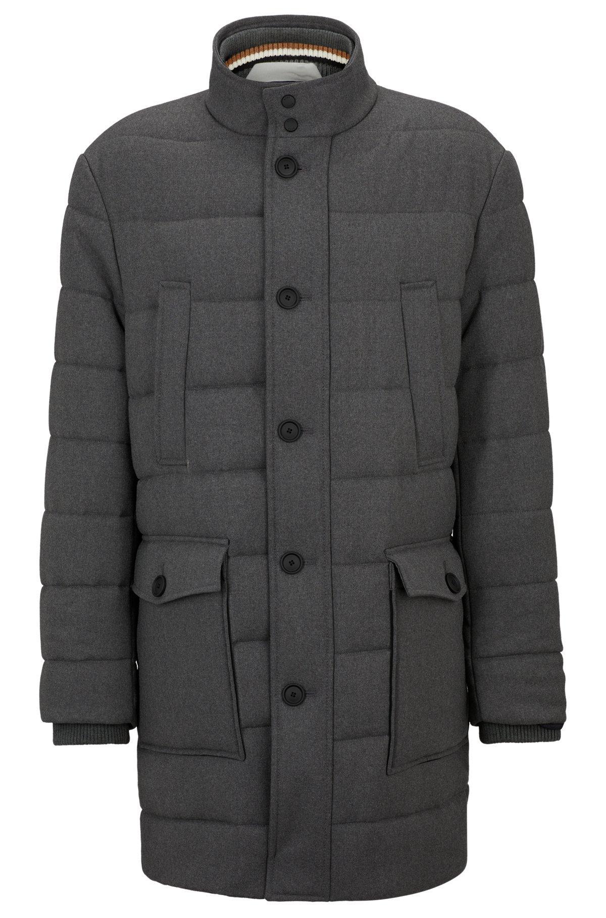 Regular-fit padded coat in a stretch wool blend Product Image